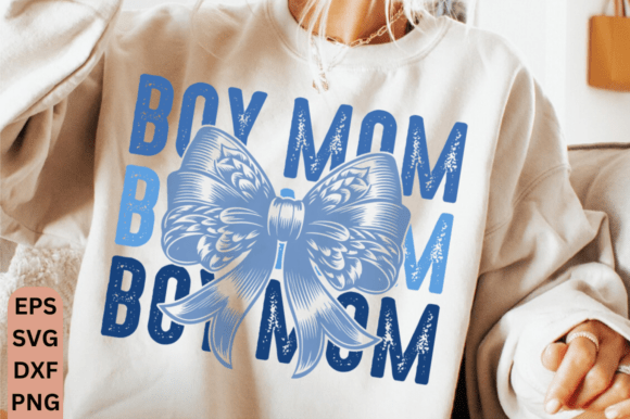 Digital PNG Boy Mom SVG: Coquette Bow Design Assets