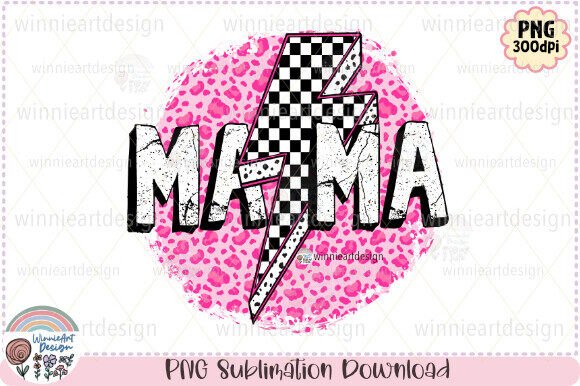 Elevate Your Designs with the Checkered Mama Lightning Bolt Pink Trend