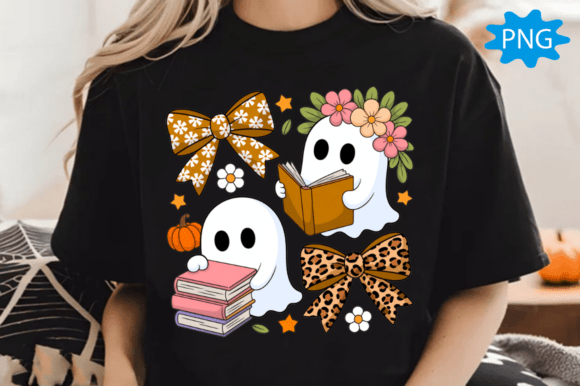 Elevate Your Halloween Designs with Ghost Books & Floral Fall PNGs