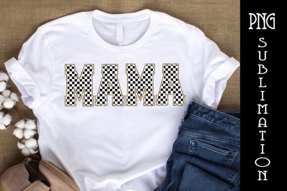Mama Gold Checkered PNG: Perfect for Mother's Day Crafts