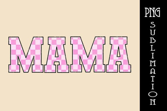 Mama Pastel Pink Checkered PNG: A Modern Design Asset