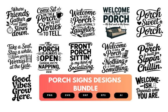 Porches Signs SVG Bundle: Elevate Your Outdoor Design