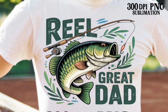 Reel Great Dad PNG Father's Day Fishing Design