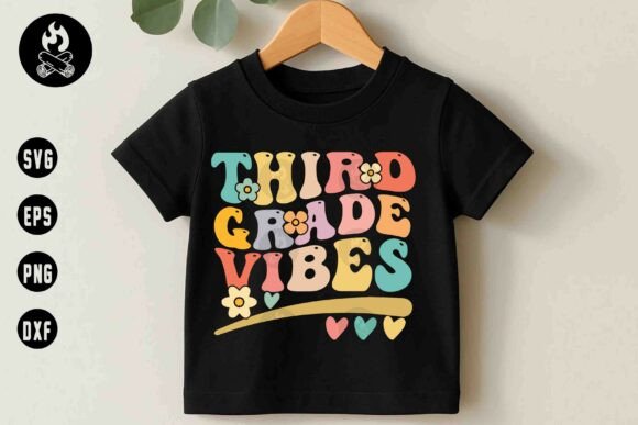 Third Grade Vibes SVG: Retro Design for Educators